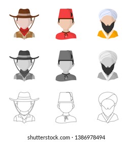 Isolated object of imitator and resident logo. Collection of imitator and culture stock symbol for web.