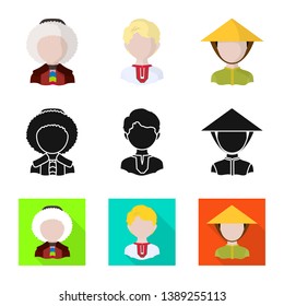 Isolated object of imitator and resident logo. Collection of imitator and culture stock vector illustration.