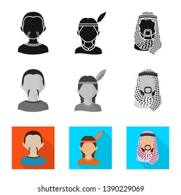 Isolated object of imitator and resident logo. Collection of imitator and culture stock symbol for web.