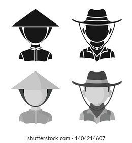 Isolated object of imitator and resident logo. Set of imitator and culture vector icon for stock.