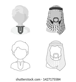 Isolated object of imitator and resident logo. Collection of imitator and culture stock symbol for web.