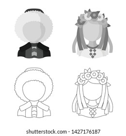 Isolated object of imitator and resident logo. Collection of imitator and culture stock vector illustration.
