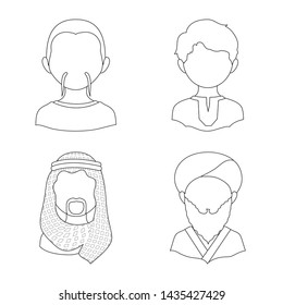 Isolated object of imitator and resident logo. Collection of imitator and culture stock symbol for web.