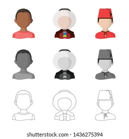 Isolated object of imitator and resident logo. Collection of imitator and culture stock symbol for web.