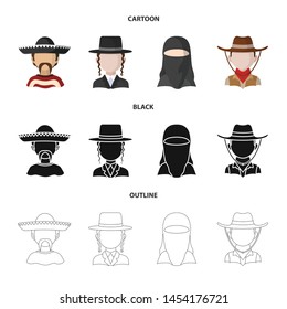 Isolated object of imitator and resident logo. Set of imitator and culture stock vector illustration.