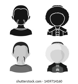 Isolated object of imitator and resident logo. Set of imitator and culture stock vector illustration.