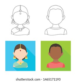 Isolated object of imitator and resident logo. Set of imitator and culture stock symbol for web.
