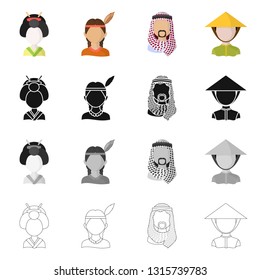 Isolated object of imitator and resident sign. Collection of imitator and culture stock symbol for web.