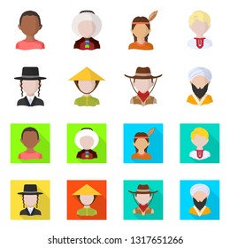 Isolated object of imitator and resident sign. Collection of imitator and culture stock symbol for web.