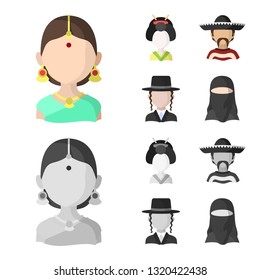 Isolated object of imitator and resident sign. Set of imitator and culture stock symbol for web.