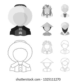 Isolated object of imitator and resident sign. Collection of imitator and culture stock symbol for web.
