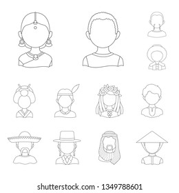 Isolated object of imitator and resident sign. Set of imitator and culture vector icon for stock.