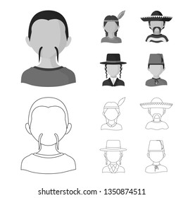 Isolated object of imitator and resident sign. Collection of imitator and culture vector icon for stock.