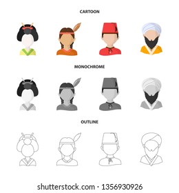 Isolated object of imitator and resident sign. Set of imitator and culture stock vector illustration.