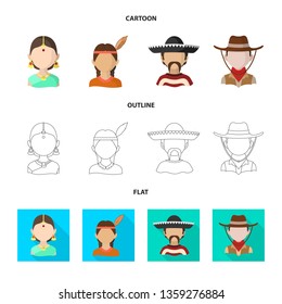 Isolated object of imitator and resident sign. Collection of imitator and culture stock symbol for web.
