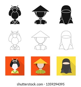 Isolated object of imitator and resident sign. Set of imitator and culture vector icon for stock.
