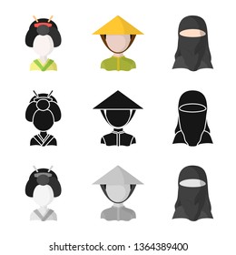 Isolated object of imitator and resident sign. Collection of imitator and culture stock vector illustration.