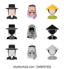Isolated object of imitator and resident sign. Set of imitator and culture stock vector illustration.
