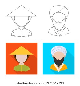Isolated object of imitator and resident sign. Collection of imitator and culture stock vector illustration.