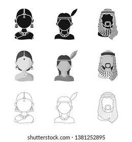 Isolated object of imitator and resident sign. Set of imitator and culture stock symbol for web.