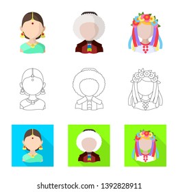 Isolated object of imitator and resident sign. Set of imitator and culture stock symbol for web.
