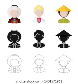 Isolated object of imitator and resident sign. Set of imitator and culture vector icon for stock.