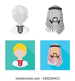 Isolated object of imitator and resident sign. Collection of imitator and culture stock vector illustration.