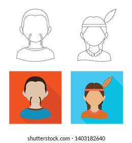 Isolated object of imitator and resident sign. Set of imitator and culture stock vector illustration.