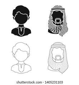 Isolated object of imitator and resident sign. Set of imitator and culture vector icon for stock.