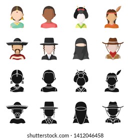 Isolated object of imitator and resident sign. Collection of imitator and culture stock symbol for web.