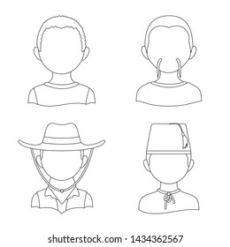 Isolated object of imitator and resident sign. Collection of imitator and culture stock vector illustration.