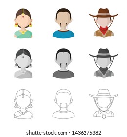 Isolated object of imitator and resident sign. Set of imitator and culture vector icon for stock.
