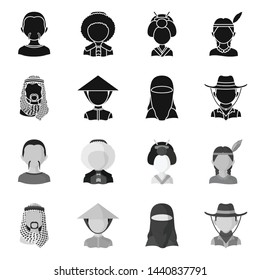 Isolated object of imitator and resident sign. Set of imitator and culture vector icon for stock.