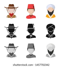 Isolated object of imitator and resident sign. Collection of imitator and culture stock vector illustration.