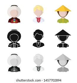 Isolated object of imitator and resident sign. Set of imitator and culture vector icon for stock.