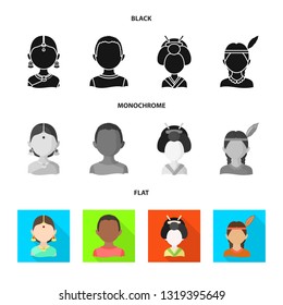 Isolated object of imitator and resident symbol. Set of imitator and culture stock symbol for web.