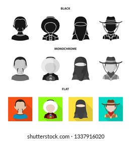 Isolated object of imitator and resident symbol. Set of imitator and culture stock symbol for web.