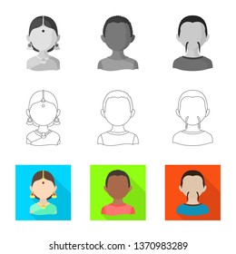 Isolated object of imitator and resident symbol. Set of imitator and culture stock vector illustration.