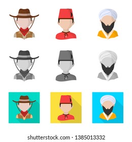 Isolated object of imitator and resident symbol. Set of imitator and culture stock vector illustration.