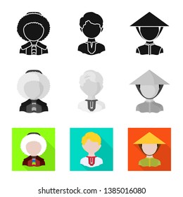 Isolated object of imitator and resident symbol. Collection of imitator and culture stock symbol for web.