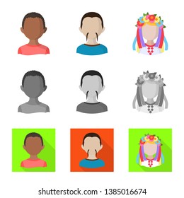 Isolated object of imitator and resident symbol. Set of imitator and culture vector icon for stock.