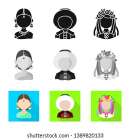 Isolated object of imitator and resident symbol. Collection of imitator and culture stock vector illustration.