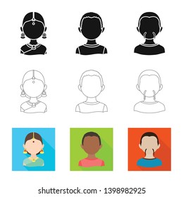 Isolated object of imitator and resident symbol. Set of imitator and culture stock symbol for web.