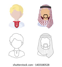 Isolated object of imitator and resident symbol. Set of imitator and culture vector icon for stock.