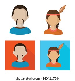 Isolated object of imitator and resident symbol. Set of imitator and culture vector icon for stock.