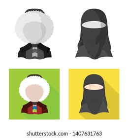 Isolated object of imitator and resident symbol. Collection of imitator and culture stock vector illustration.