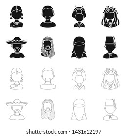 Isolated object of imitator and resident symbol. Collection of imitator and culture stock symbol for web.