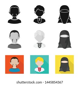 Isolated object of imitator and resident symbol. Set of imitator and culture stock symbol for web.