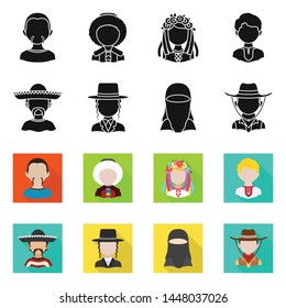 Isolated object of imitator and resident symbol. Collection of imitator and culture stock vector illustration.