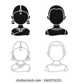 Isolated object of imitator and resident symbol. Set of imitator and culture stock vector illustration.